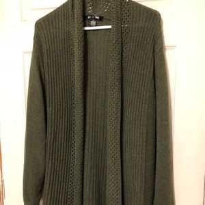 Beth Madison Olive Shawl Collar Cardigan